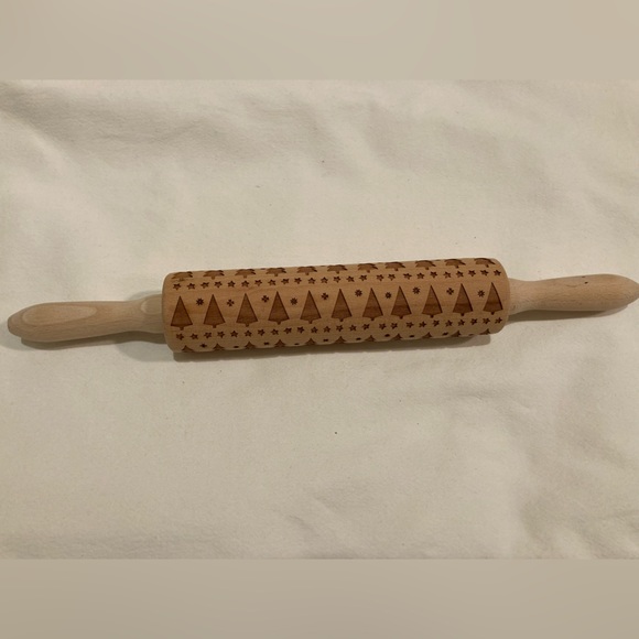 Christmas Tree Rolling Pin Wooden - Picture 5 of 14